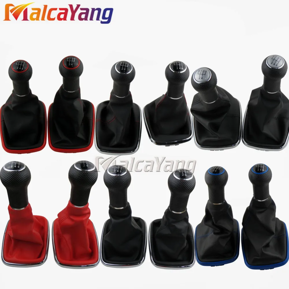 

Ручка переключения передач из искусственной кожи, 5/6 скорости, 12 мм, с пыленепроницаемой крышкой, ручка переключения передач для Golf G-Ti MK4 R32 ...