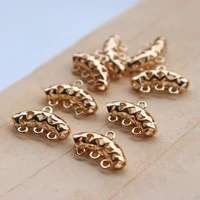 gold plated color four hole hollow elbow pendant gasket hand chain for diy necklaces earrings accessories jewelry and hardwa