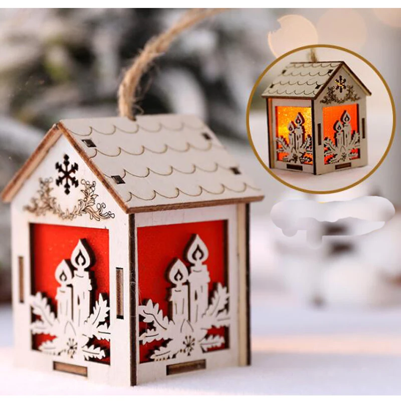 Рождественское украшение Подвеска светильник кабина небольшой деревянный дом