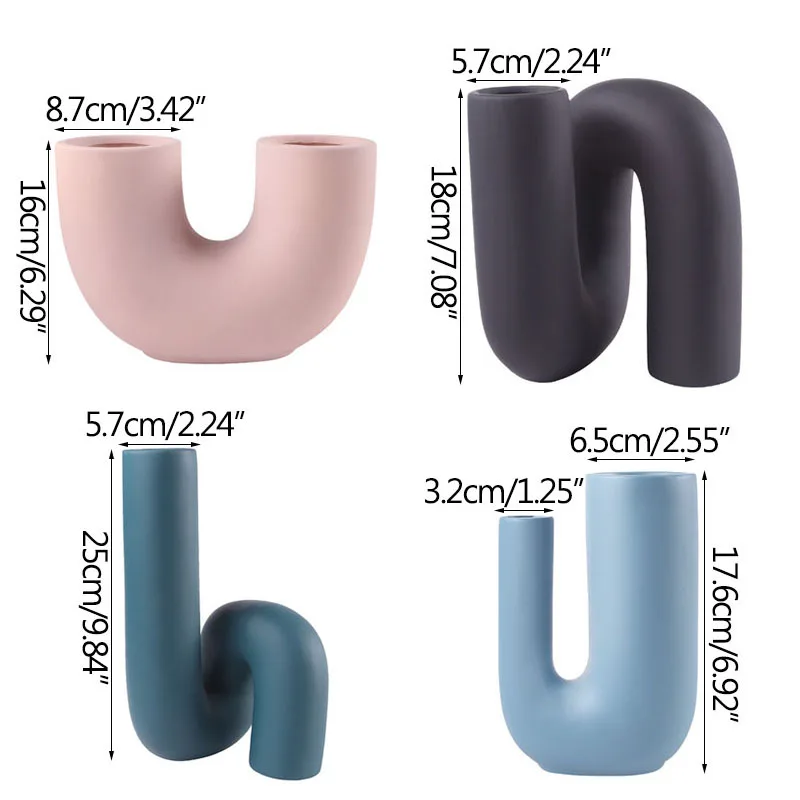 

Unique Irregular Ceramic Flower Vase Home Decoration Flower Arrangement Desktop Display Porcelain Ornament Morandi Flower Pot