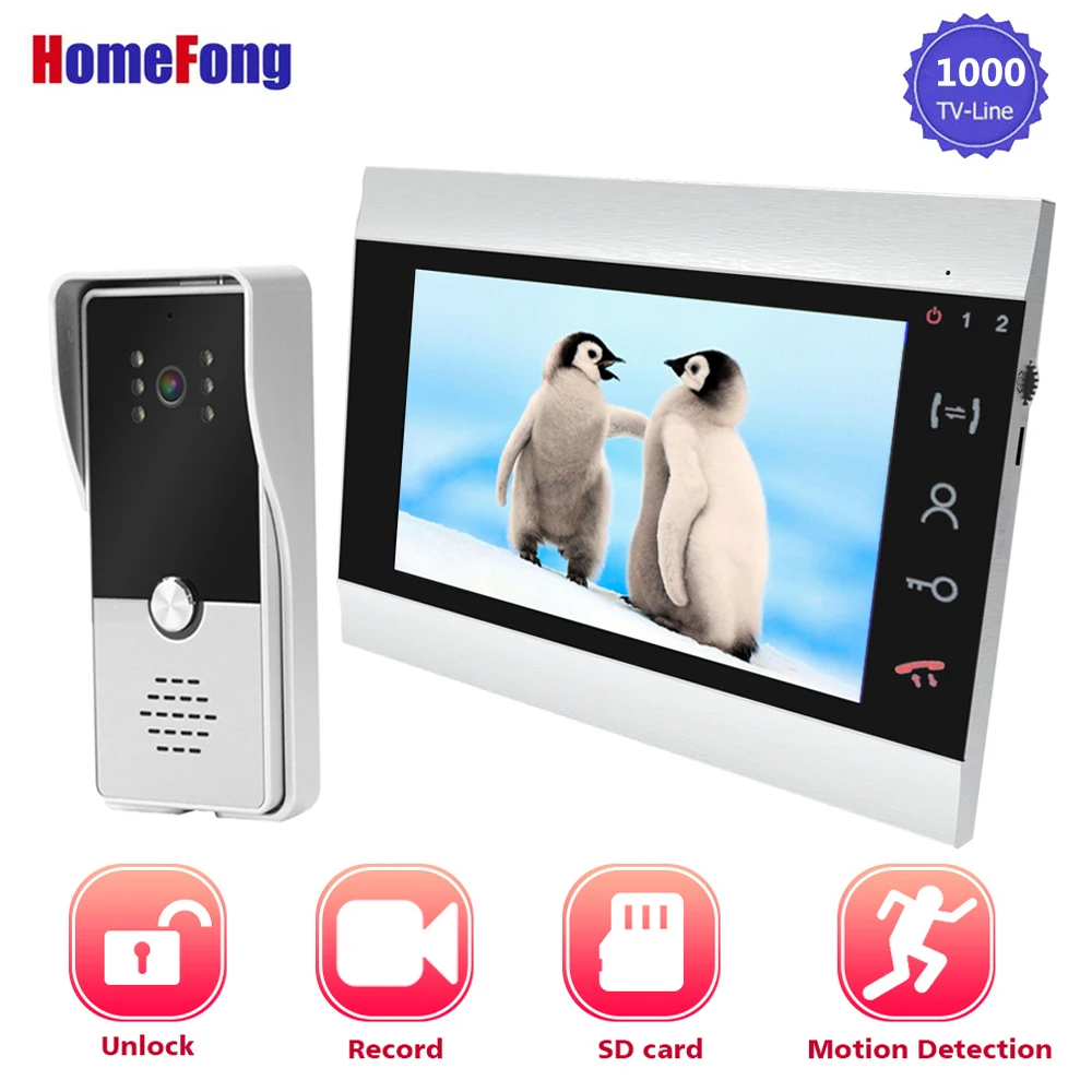7 дюймов видео телефон двери дверной звонок видеодомофон для частного дома