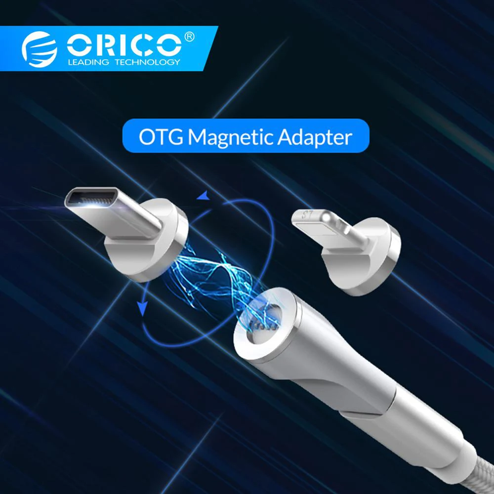 ORICO MicroB к type C освещение Магнитный адаптер быстрой зарядки конвертер для Macbook Pro iPhone samsung Galaxy huawei