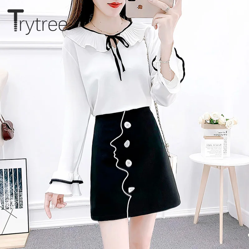 Trytree 2020 осень для женщин комплект одежды из двух предметов на каждый день с