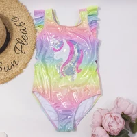 falbala 3 8 years rainbow children swimwear swimsuit for baby girls kids one piece swimsuit embroidery girl bathing suit a282