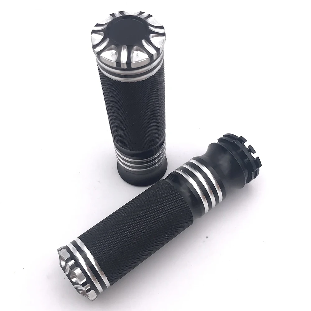 1 пара 25 мм ручки для Руля Мотоцикла черные серебристые резиновые пластиковые Harley