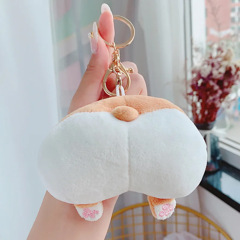 Модные брелки Corgi Cat Butt чучела животных брелок заполненный стежком Мягкие