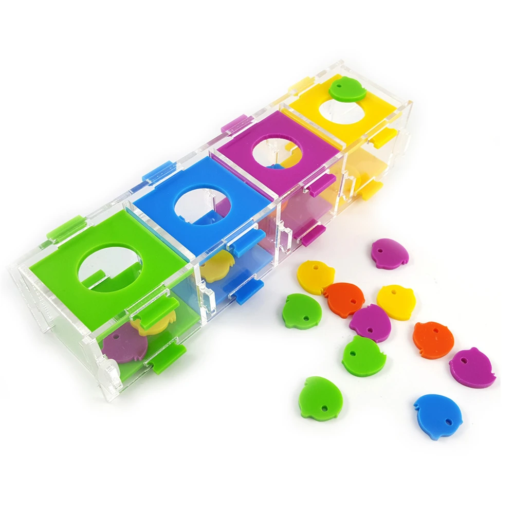 

Pet Bird Intelligence Development Parrot Training Toys Color Separation Coin Box Count Color Recognition