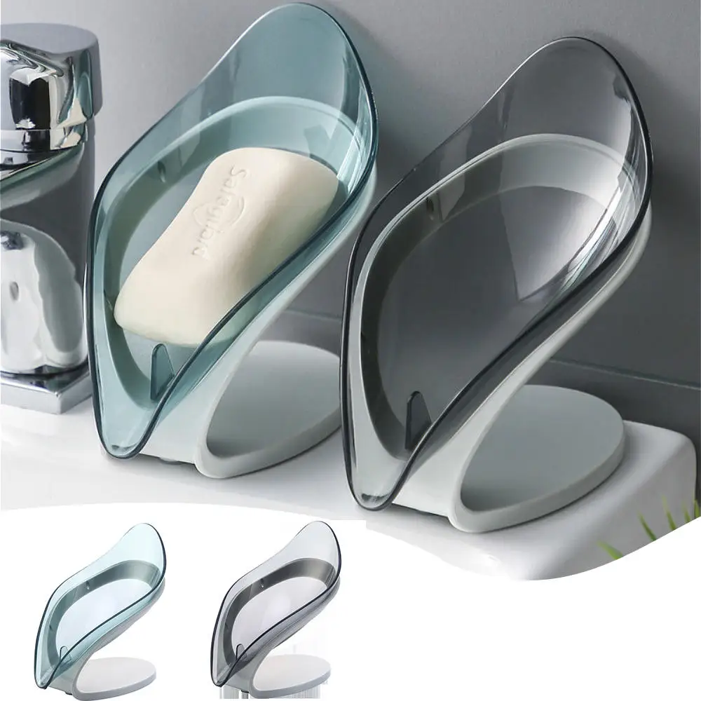 

Drain Soap Holder Box Bathroom Shower Soap Storage Box Tray Rack Bathroom Accessories Drainage Plastic Box Ledge Leaf Shape