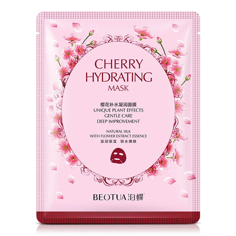 Cherry Blossoms Растительная маска для лица, глубокое увлажнение, контроль жирности, увлажняющая маска, отбеливающая, против старения, обернутая, средство для ухода за кожей лица - Цвет: Cherry Blossoms