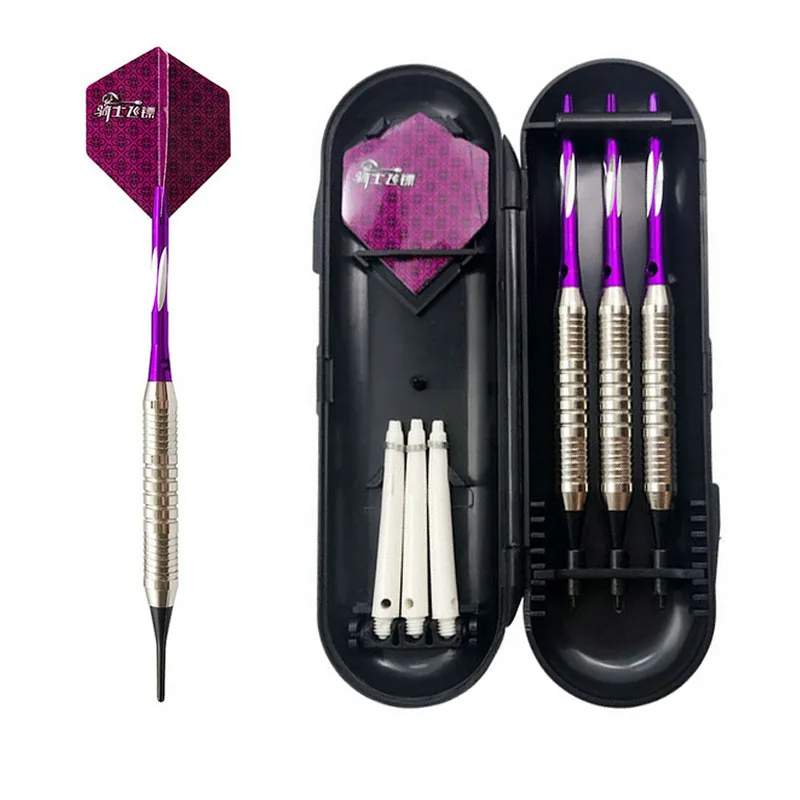 Purple Color 3 шт./компл. профессиональных мягких Дротика 18 г мягкий наконечник Дротика s с Алюминий сплав вал - Color: Purple Color
