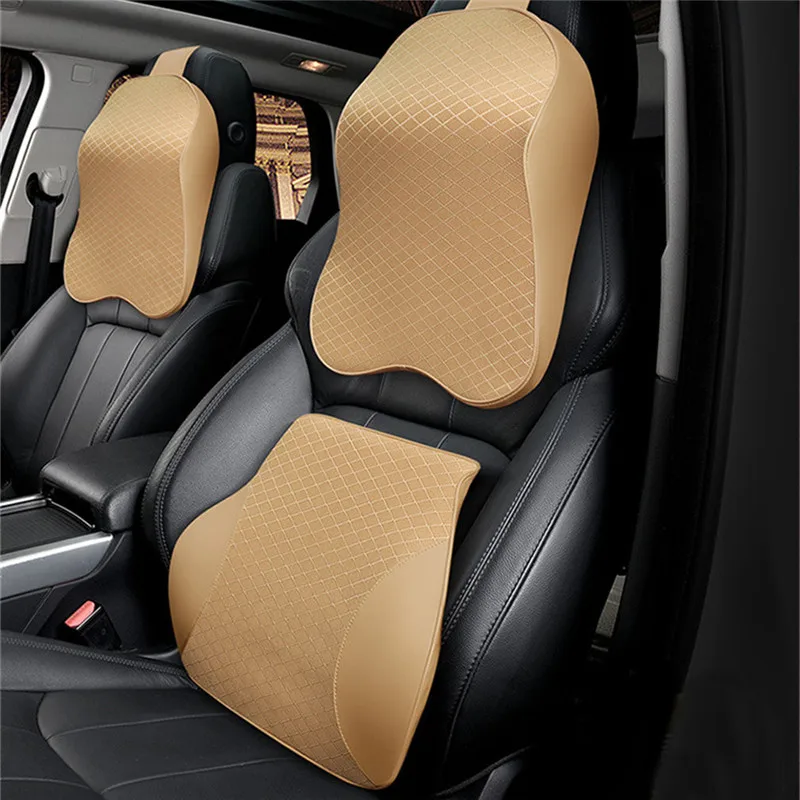 

Auto Car Headrest Neck Pillow Lumbar Back Support Head Restraint Cushion For Driver Memory Foam Car Pillows For Lower Back