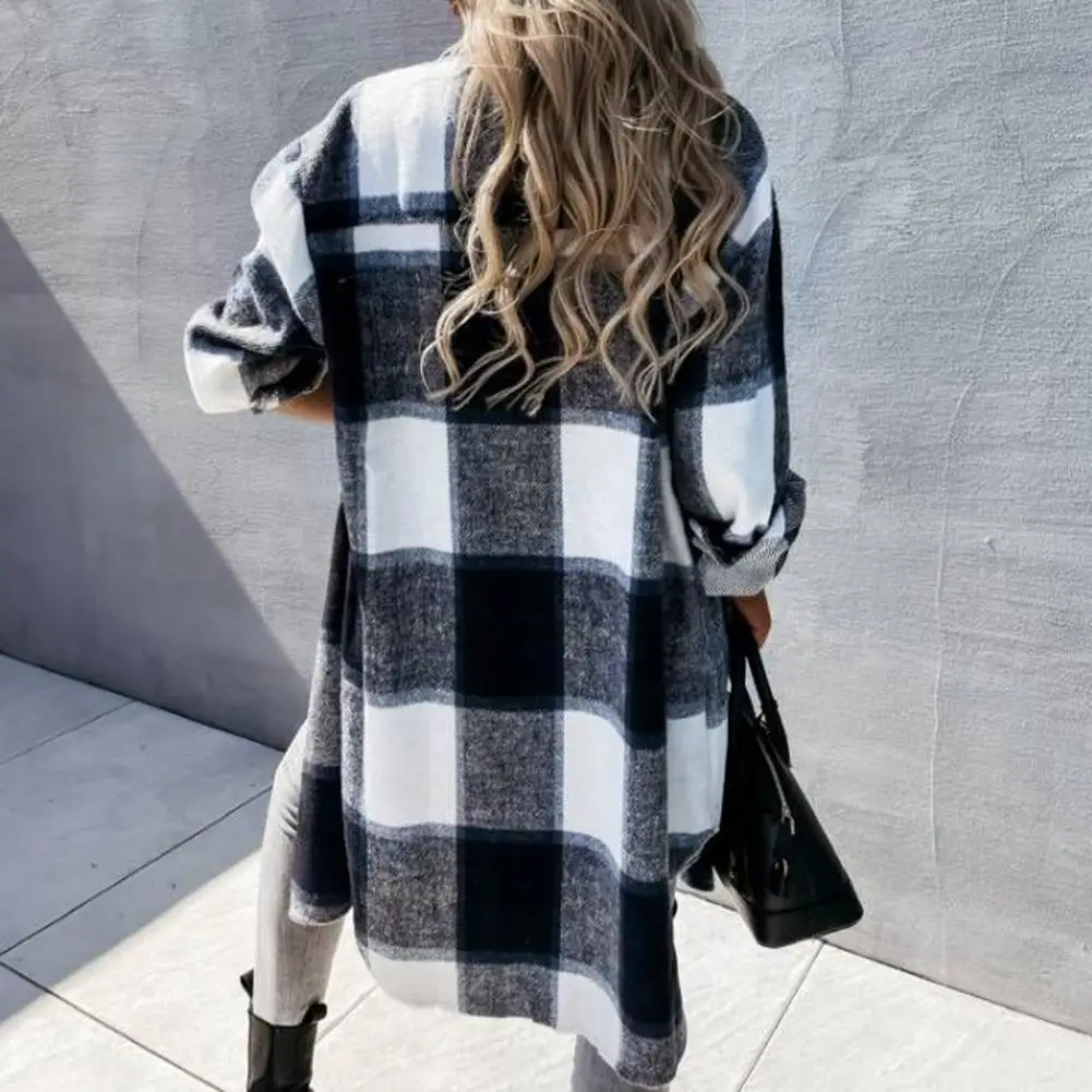 

Women Stylish Turndown Collar Long Sleeve Jacket Soft Office Lady Jacket Lapel for Travel
