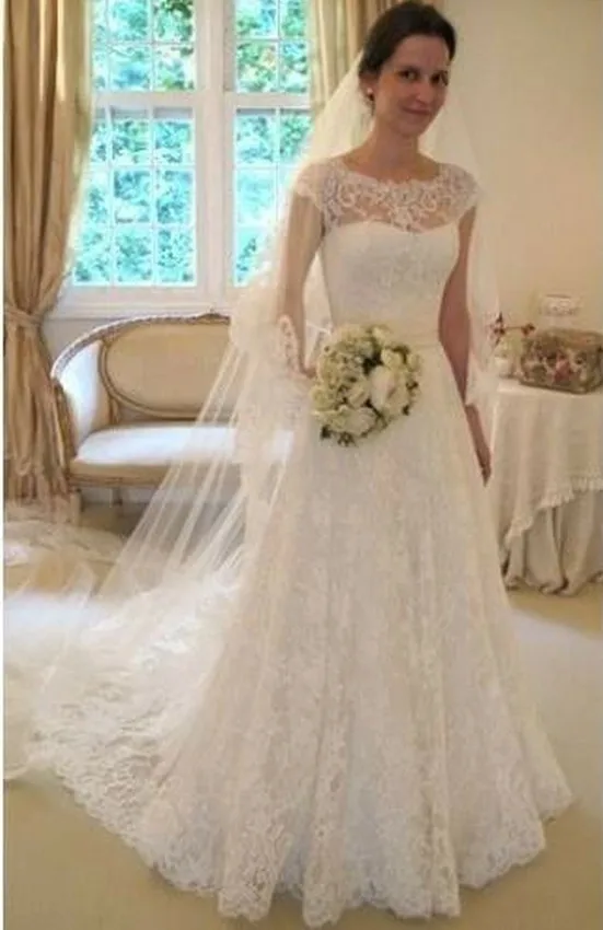 

free shipping bridal gowns 2019 new vestido de noiva Cap Sleeve Hot Sale Novias Soft Lace Brazil mother of the bride Dresses