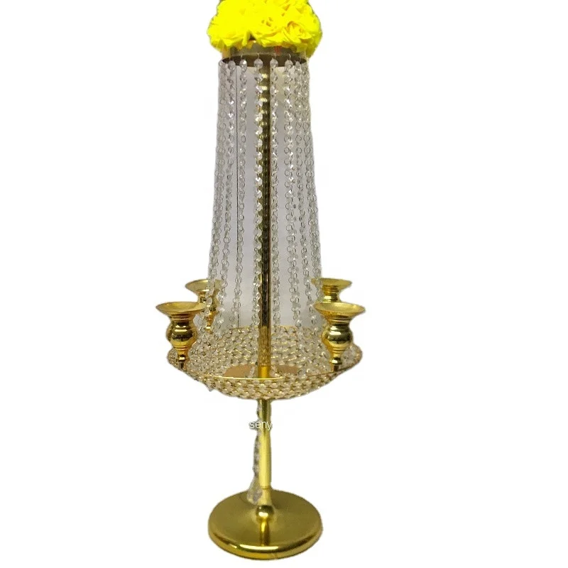 

Free shipping)acrylic crystal flower stand artificial flower wedding decor road lead candlestick sunyu2531