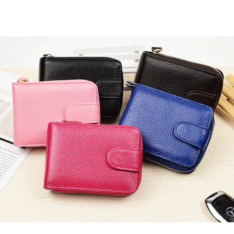 Top Quality Unisex RFID Blcoking Genuine Leather Large Capacity Multi-Purpose  Pocket  WalletCredit Card Drivers Licesen Holder