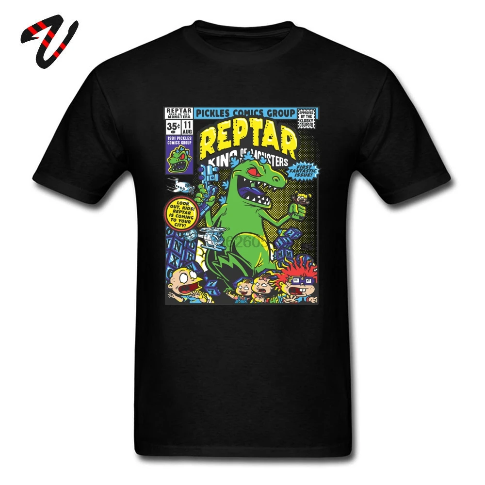 Фото Reptar соленья комикс динозавр Монстр новая футболка 100% хлопок нормальные топы