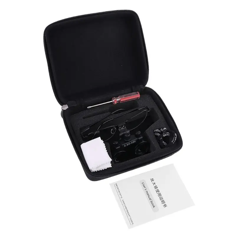 

2.5X/3.5X Magnification Binocular Dental Loupe Surgery Surgical Magnifier with Headlight LED Light Operation Loupe Lamp