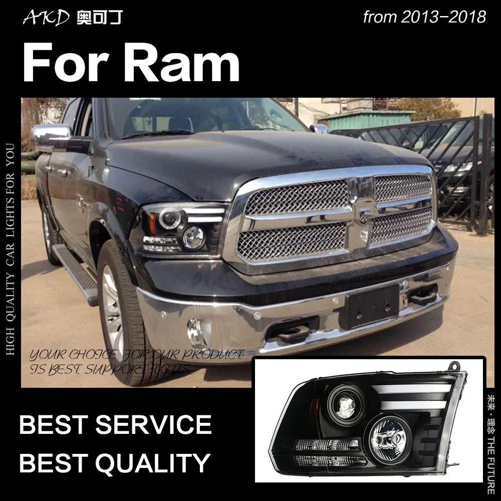 AKD автостайлинг фара для Dodge Ram передняя 2013-2018 Ram1500 Ram2500 светодиодный ная DRL Hid