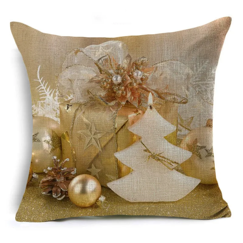 2019 Новый рождественский чехол для подушки льняная дышащая квадратная наволочка