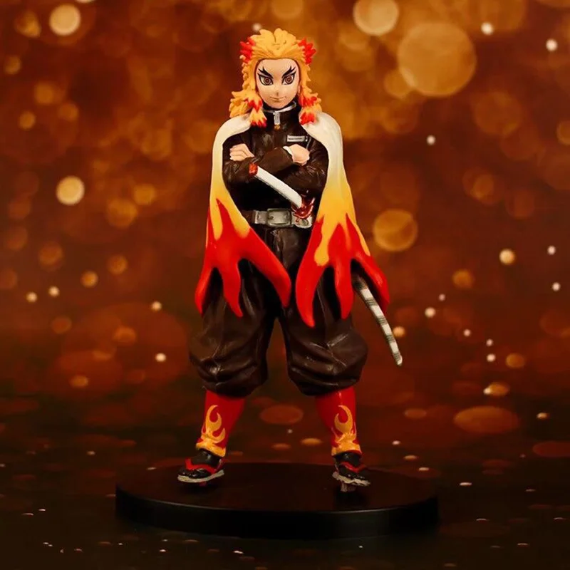 

High Quality Demon Slayer Anime Rengoku Kyoujurou Yan Zhu Standing Posture Special Color 15cm PVC Teenager Model Toys Gifts