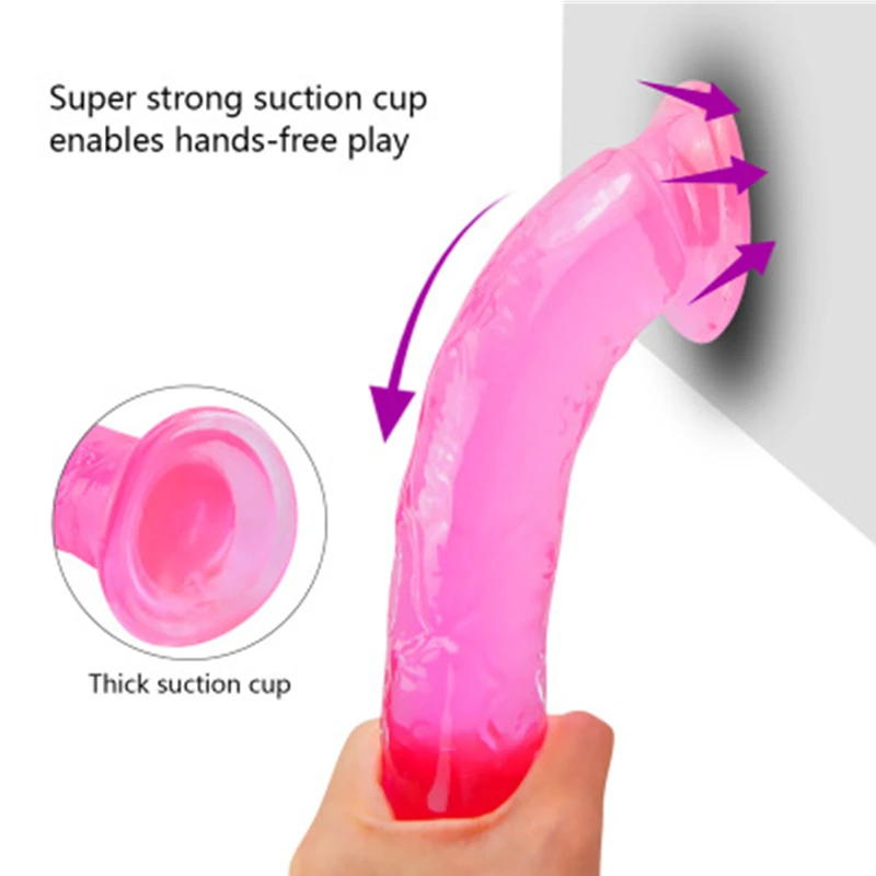 Erotic Soft Jelly Dildo Anal Butt Plug Realistic Dick Strong Suction Cup Adult Toys G-spot Orgasm Big Penis Sex For Woman | Красота и