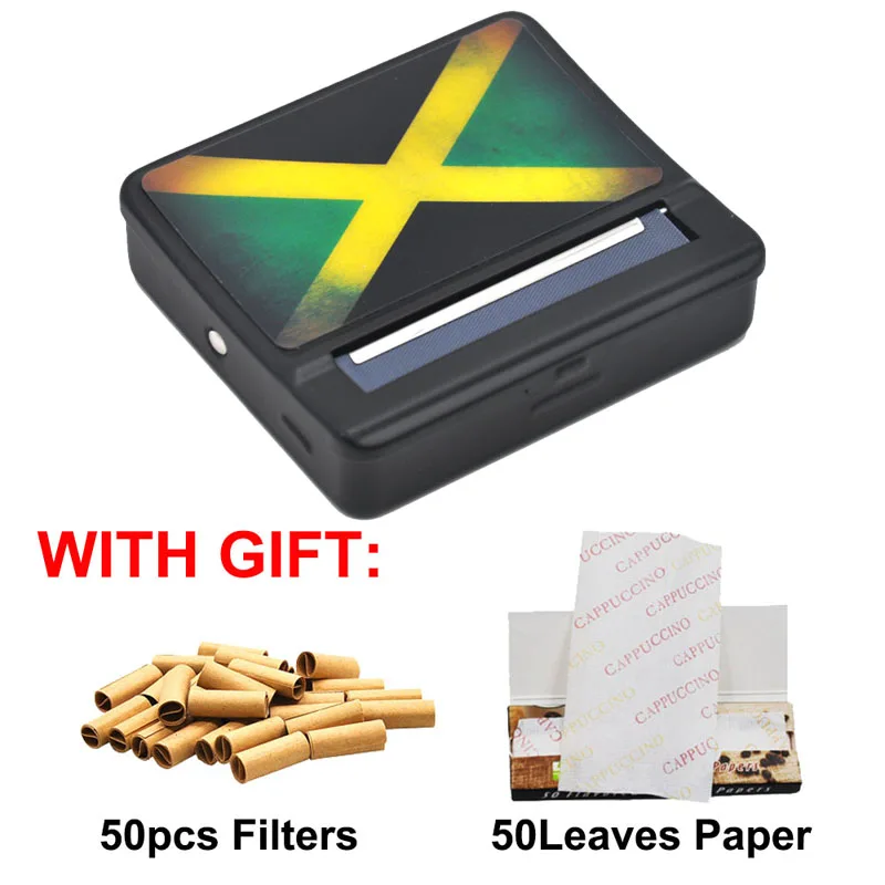 Черный металлический роллер для сигарет бумаги 70 мм ручной сигарет|Аксессуары