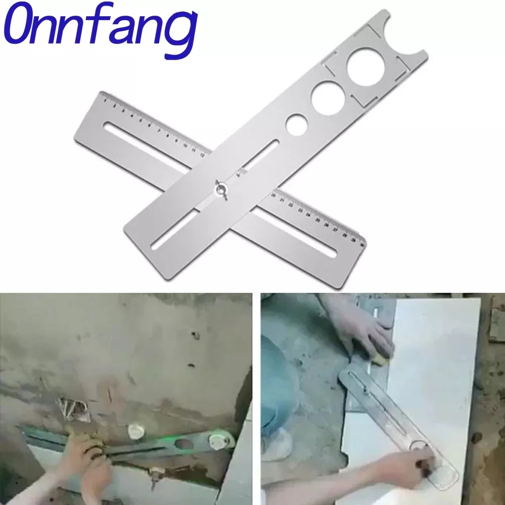 

Multi-Functional Tile Locator Puncher Tapper Universal Glass Tile Wall Marking Machine Punch Adjustable Hole Position Ruler