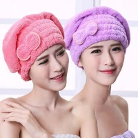 4 colors microfiber solid quickly dry hair hat womens girls ladies cap bath accessories drying towel head wrap hat