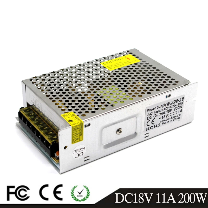 Импульсный источник питания с одним выходом DC12V DC15V DC18V DC24V DC27V 200 Вт светодиодный