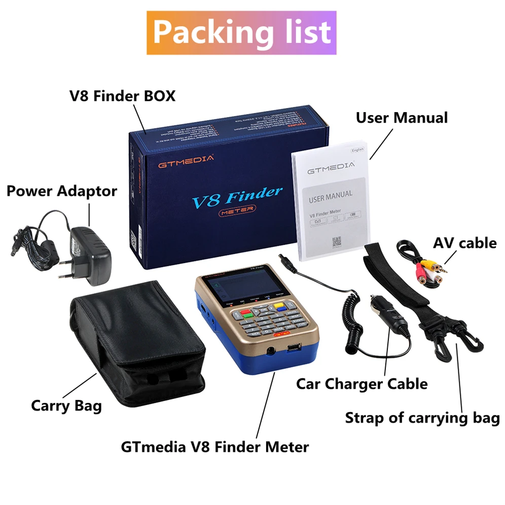 Цифровой спутниковый прибор Grwibeou V8 Finder SatFinder DVB S/S2/S2X HD 1080P приемник ТВ сигнала