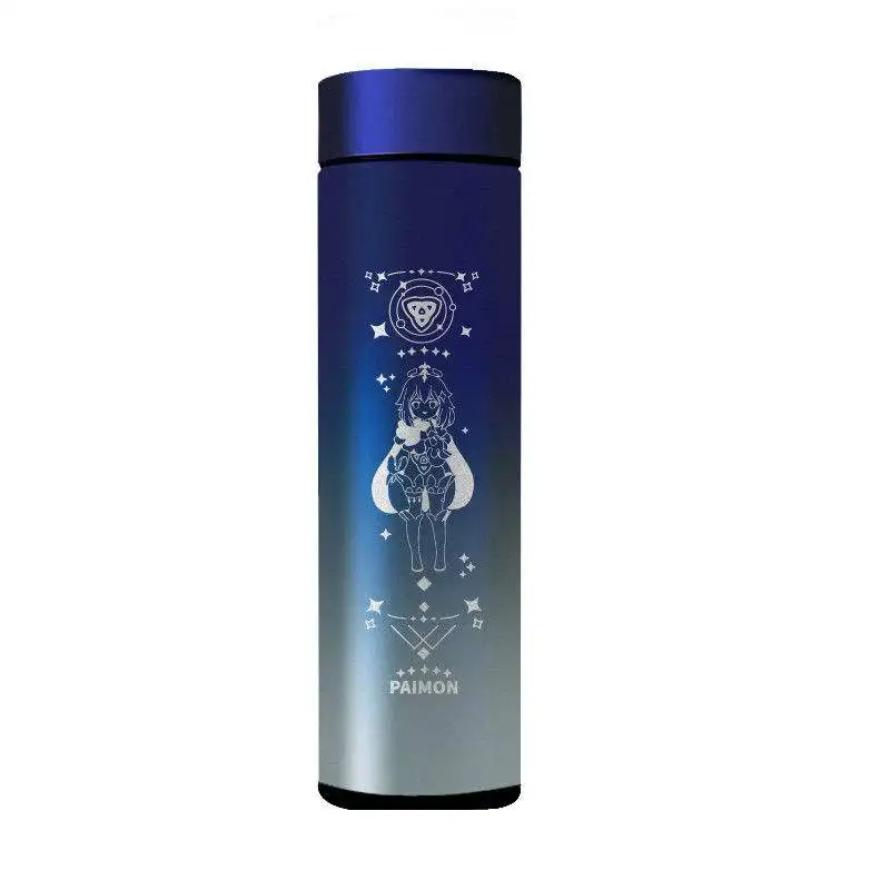 

Smart Anime Genshin Impact Gradient Blue Thermos Cup Paimon Cospaly Digital Temperature Display Insulated Vacuum Flask Bottle