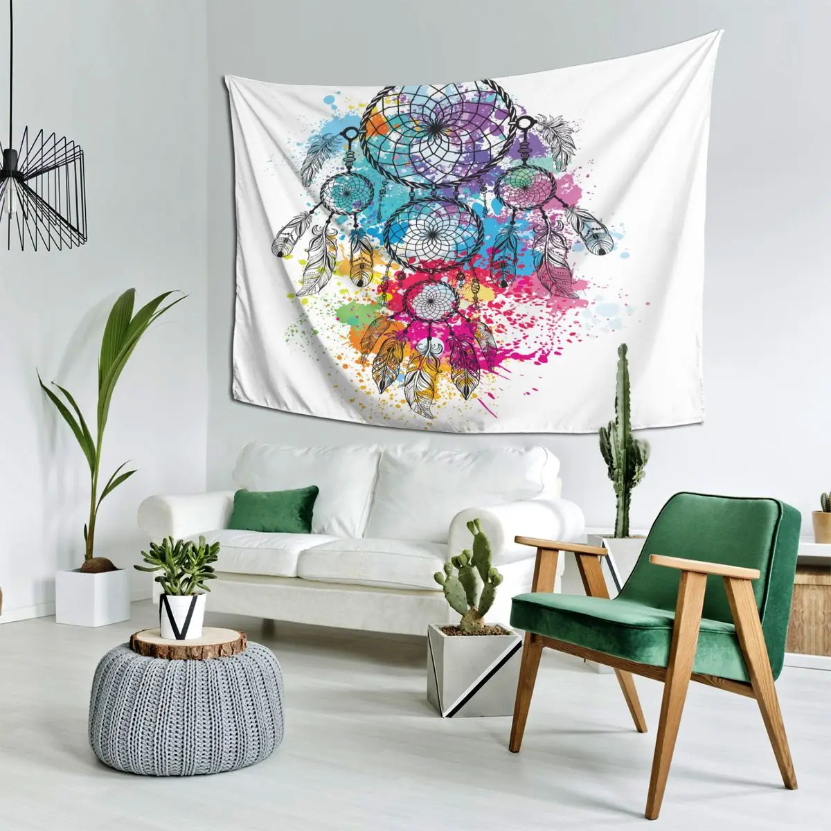 Ловец снов с 3D принтом маленький 95x73 см настенный гобелен недорогой подвесной