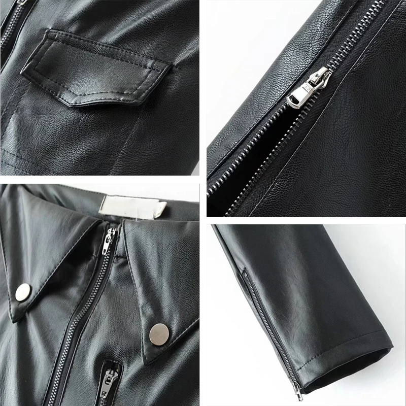 

HStar 2020 Autumn winter Black Basic Pants solid high waist straight pants shinny sexy zipper pockets long pants