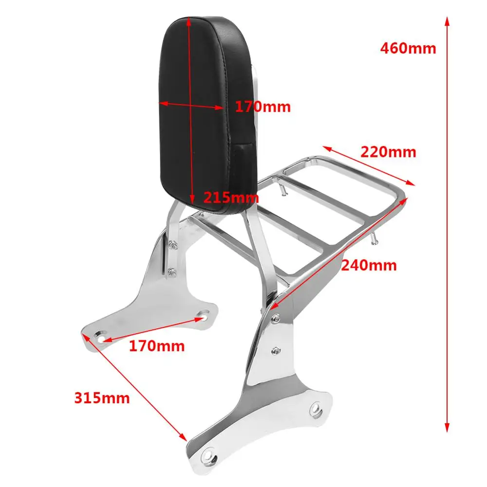 Задняя часть мотоцикла Sissy Bar с багажной рейкой для Honda Shadow VT750 VT400 97-03 | Автомобили и
