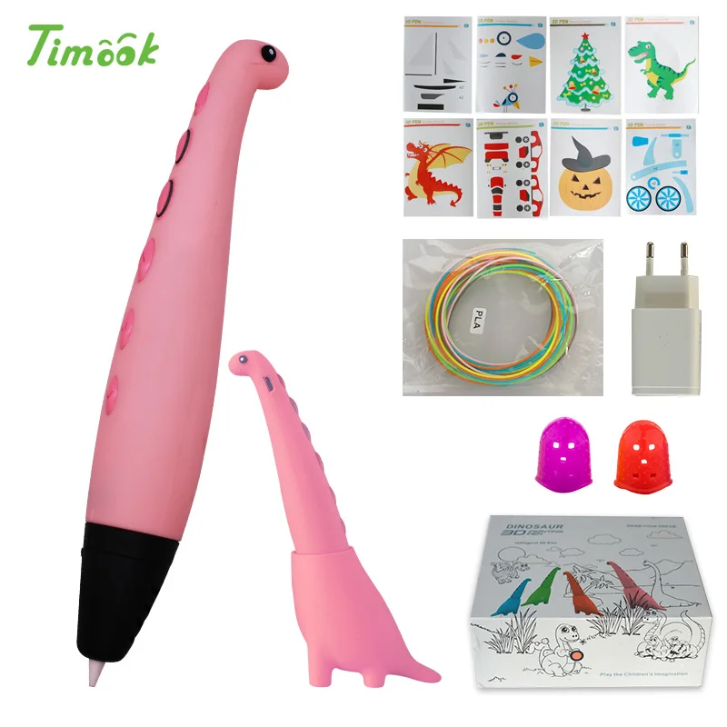 Only pen Pink Милая 3d Ручка dinosa, 3d ручки с PLA нитью, 3d модель, креативная ручка для дудлера, детский подарок, 3d Рисунок, pen-3d, ручка для печати - Цвет: Only pen Pink