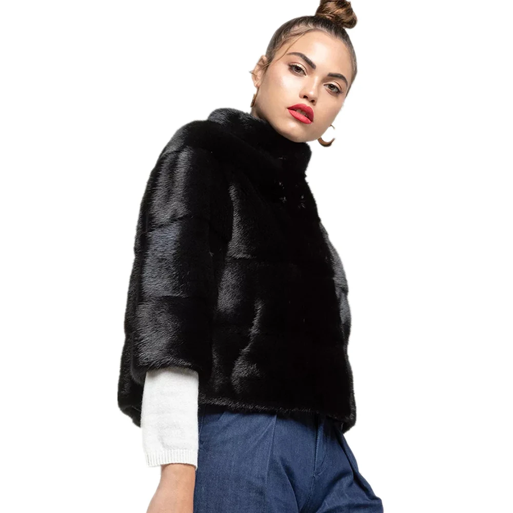 TOPFUR Winter Basic Jacket Women Plus Size Real Mink Fur Coat Genuine Leather Jacket Short Women Real Fur Coat Spring Collection