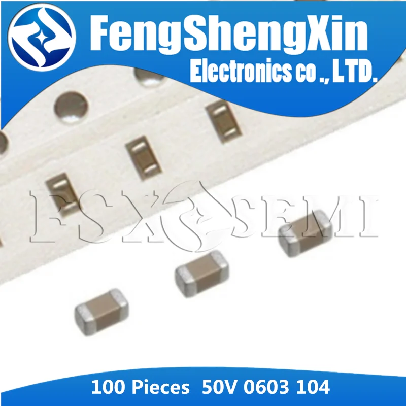 Многослойный керамический конденсатор 100 шт. 0603 100NF X7R 10% 50 в 104 SMD | Электронные