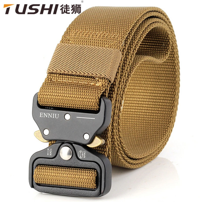 

2021 belt TUSHI new 3.8 quick release buckle outdoor safety outer belt quick-drying pure nylon trousers training belt