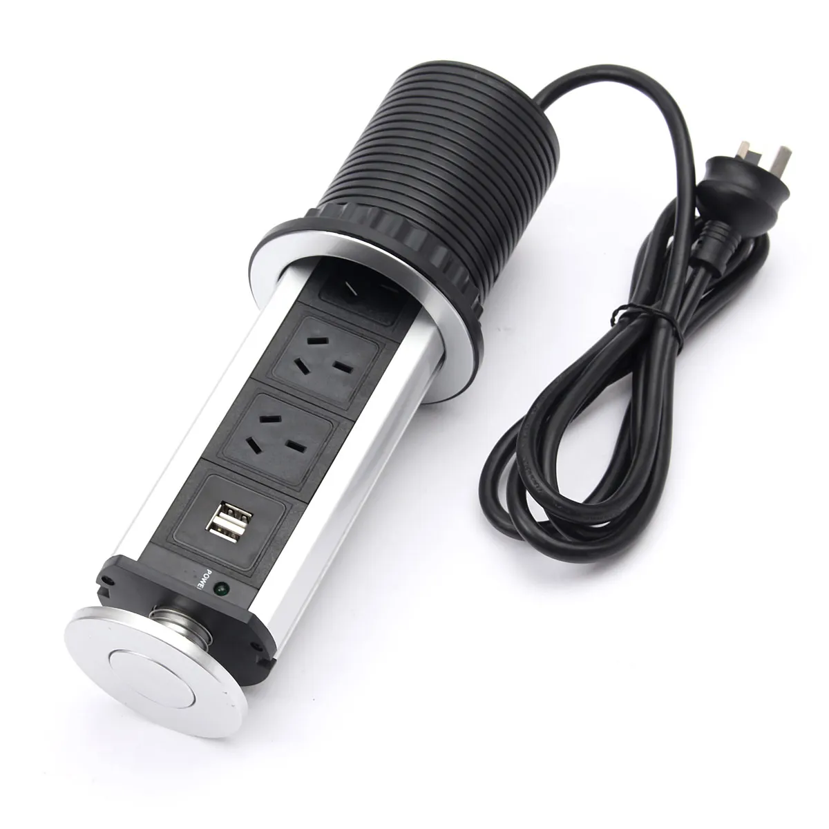 Pull Up 3 Power Socket 2 USB Charging Port Kitchen Table Desktop Sockets Retractable Countertops Worktop For Home Kitchen Desk