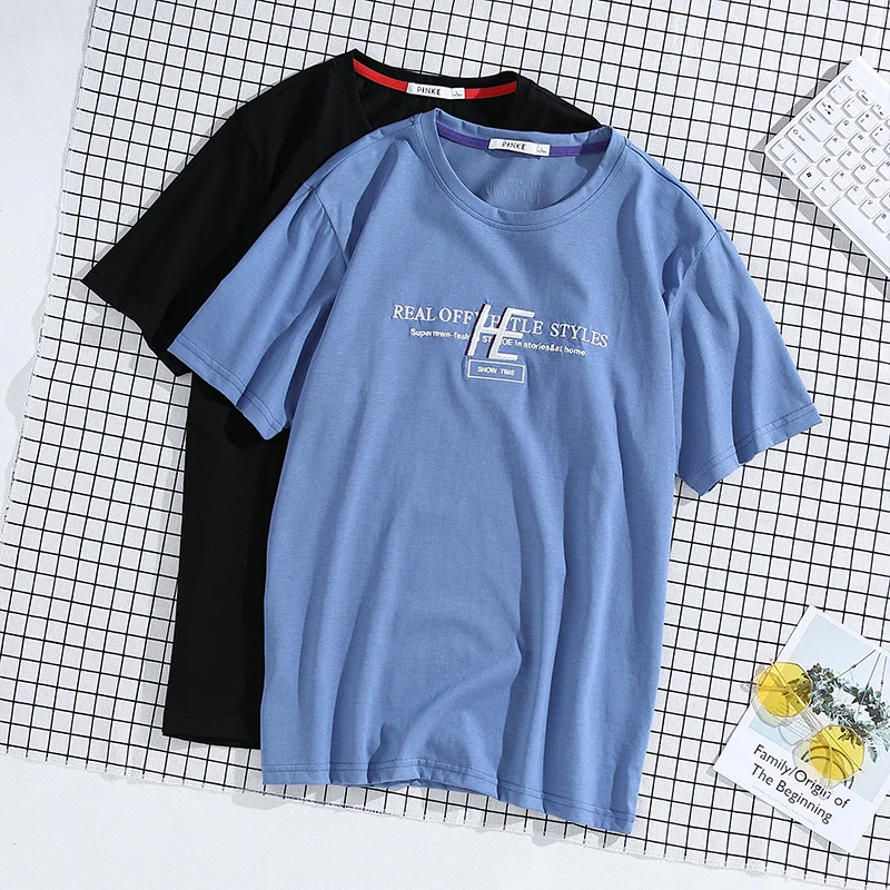 Повседневные Брендовые мужские футболки с принтом из 100% хлопка короткие LC25 1227 |