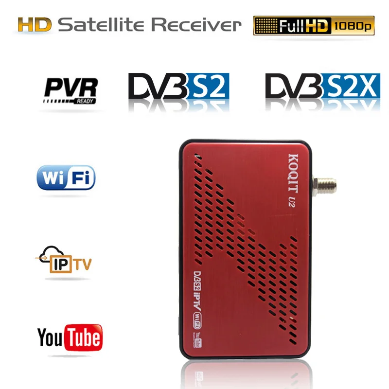 Koqit u2 satellit receiv DVB-S2 DVB-S2X спутниковый ТВ приемник iP tv wifi Finder DVB S2 декодер Scam/iks Biss VU Youtube