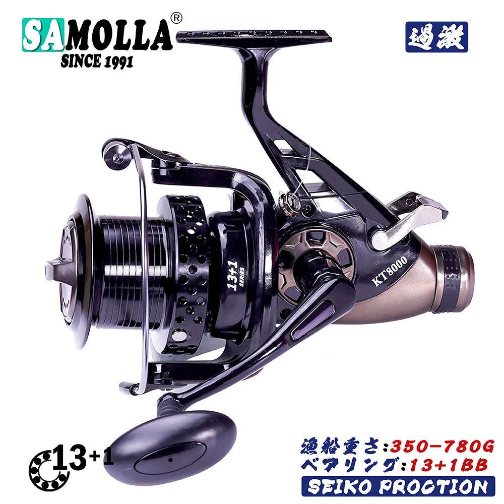 

2021 Metal Carp Fishing Reel Double Unloading Distant Wheel Saft Water Surf Peche Spinning Reels Carretilha De Pesca 23kg Drag