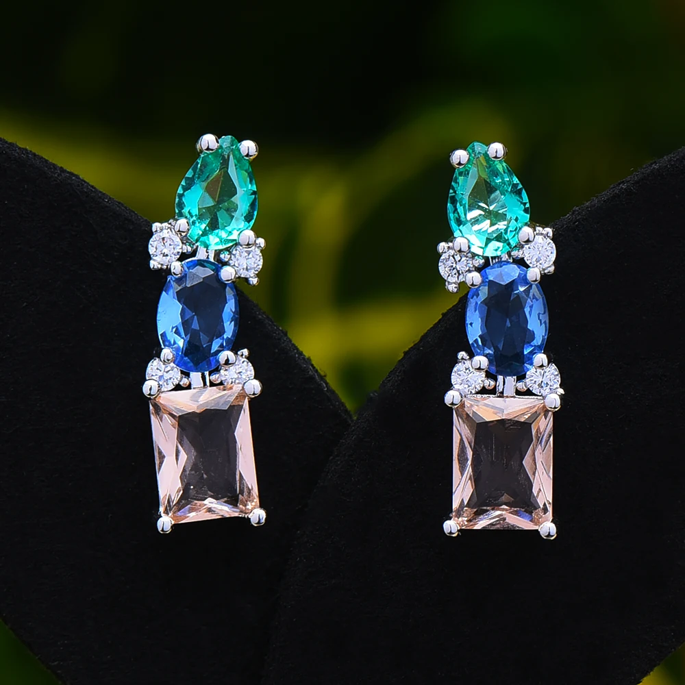 

GODKI Jimbora Elegant Clear Crystal Pendant Wedding Engagement Dangle Earrings Crystal Earrings For Women Daily Jewelry