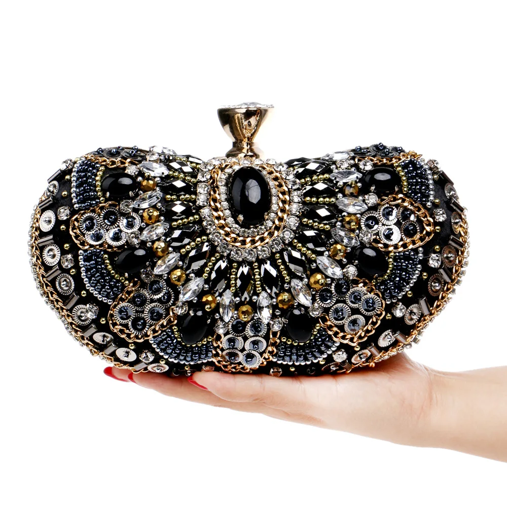 

Hot style dinner bag ladies European and American banquet evening package beaded bag
