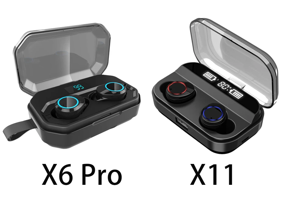 X11 TWS наушники Bluetooth 5,0 беспроводные наушники сенсорное управление наушники 3500 мАч зарядный Чехол Дисплей IPX7 Мини Гарнитуры