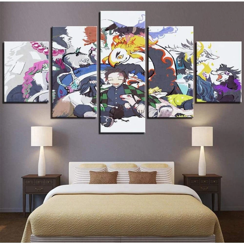 

5 Piece Wall Art Canvas Anime Manga Pictures Vampire Hunter Posters And Prints Modern Home Bedroom The Wall Decoration Paintings