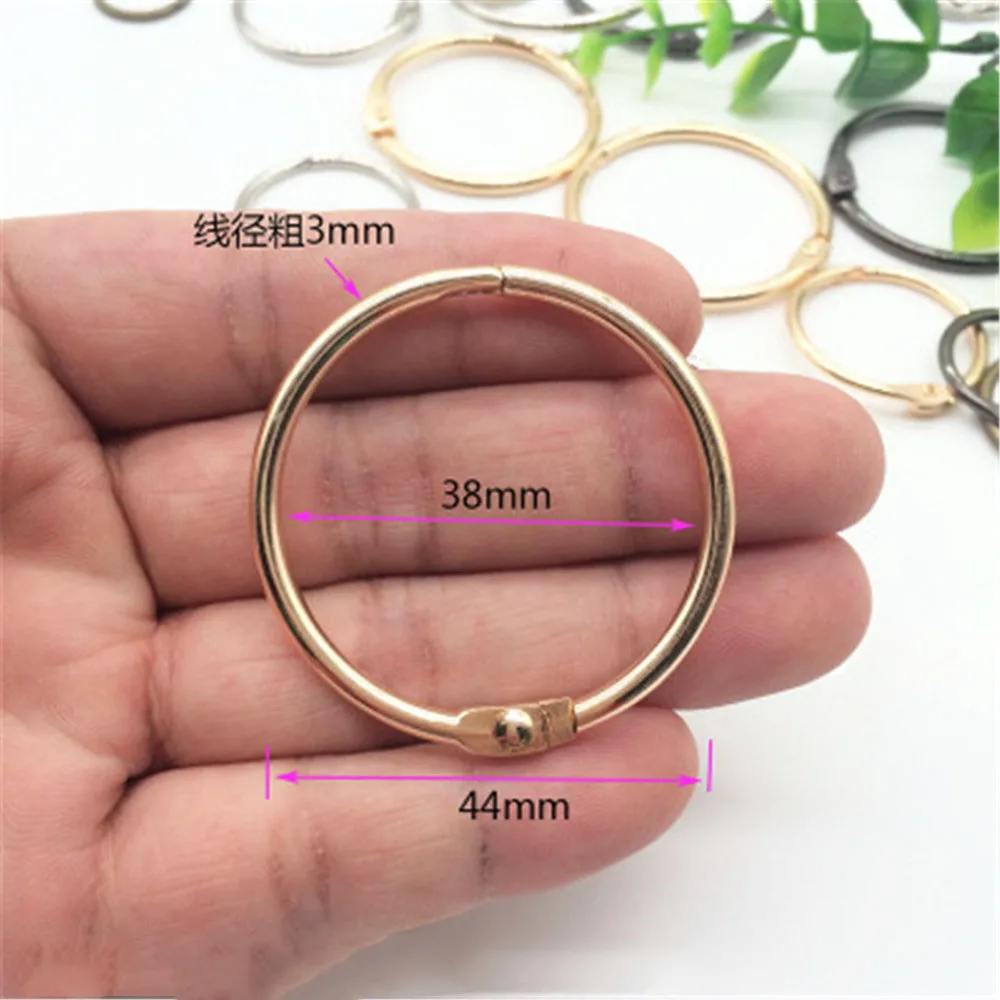 38mm gold 5 шт. золотистого металла вкладыш блокнот связующий шарнирные кольца брелок DIY скрапбук зажимы металлическое кольцо Офис школа связующее обручи - Цвет: 38mm gold