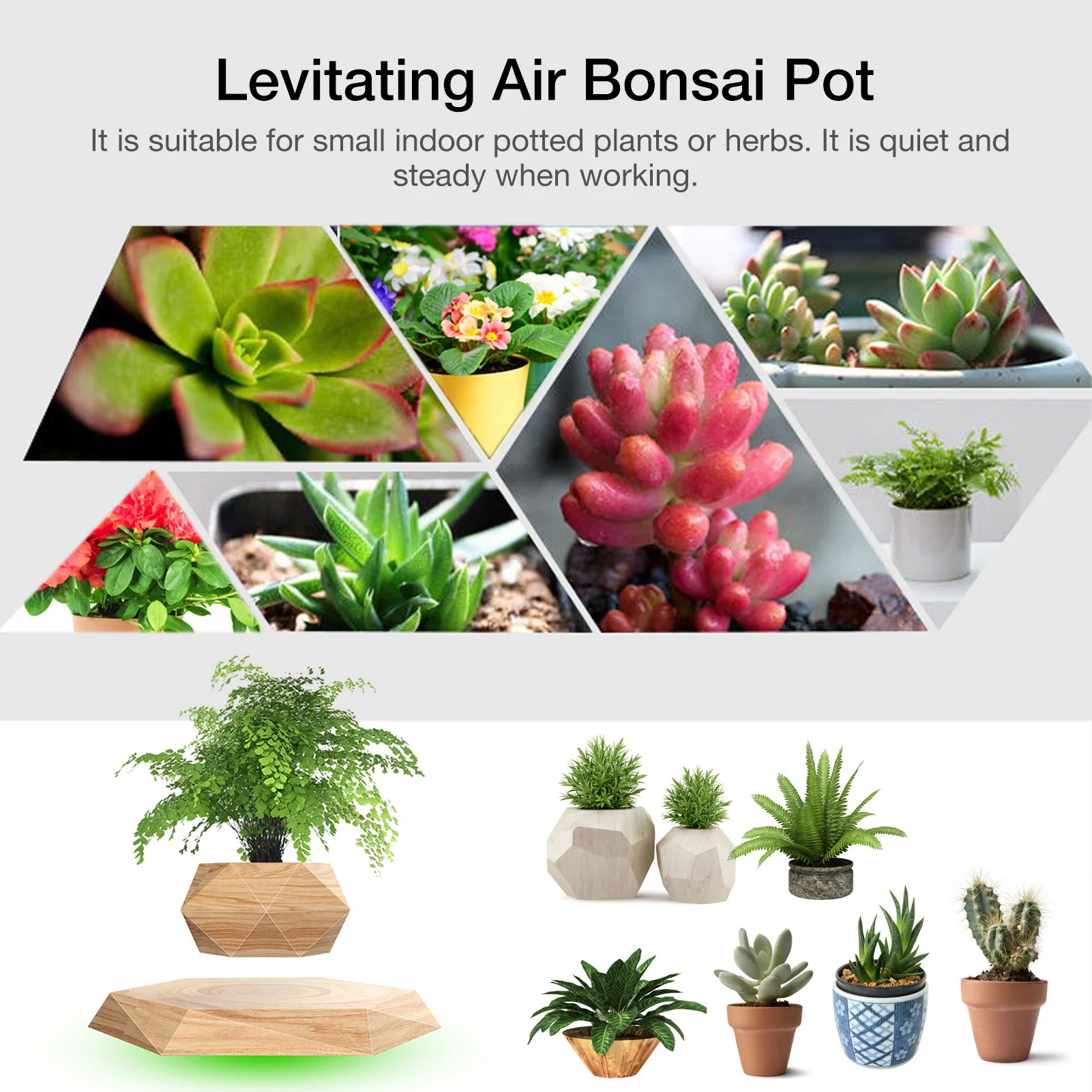 Магнитная левитация плавающий горшок для растений левитирующий воздух бонсай