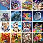 Diy алмазная живопись пейзаж живопись 5d полный набор алмазной вышивки ваза с животными Стразы мозаика украшение для дома подарок