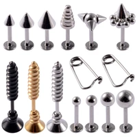 1pc surgical steel 16g cone labret lip bar ring screw shape ear cartilage tragus helix piercing ball earrings piercing jewelry